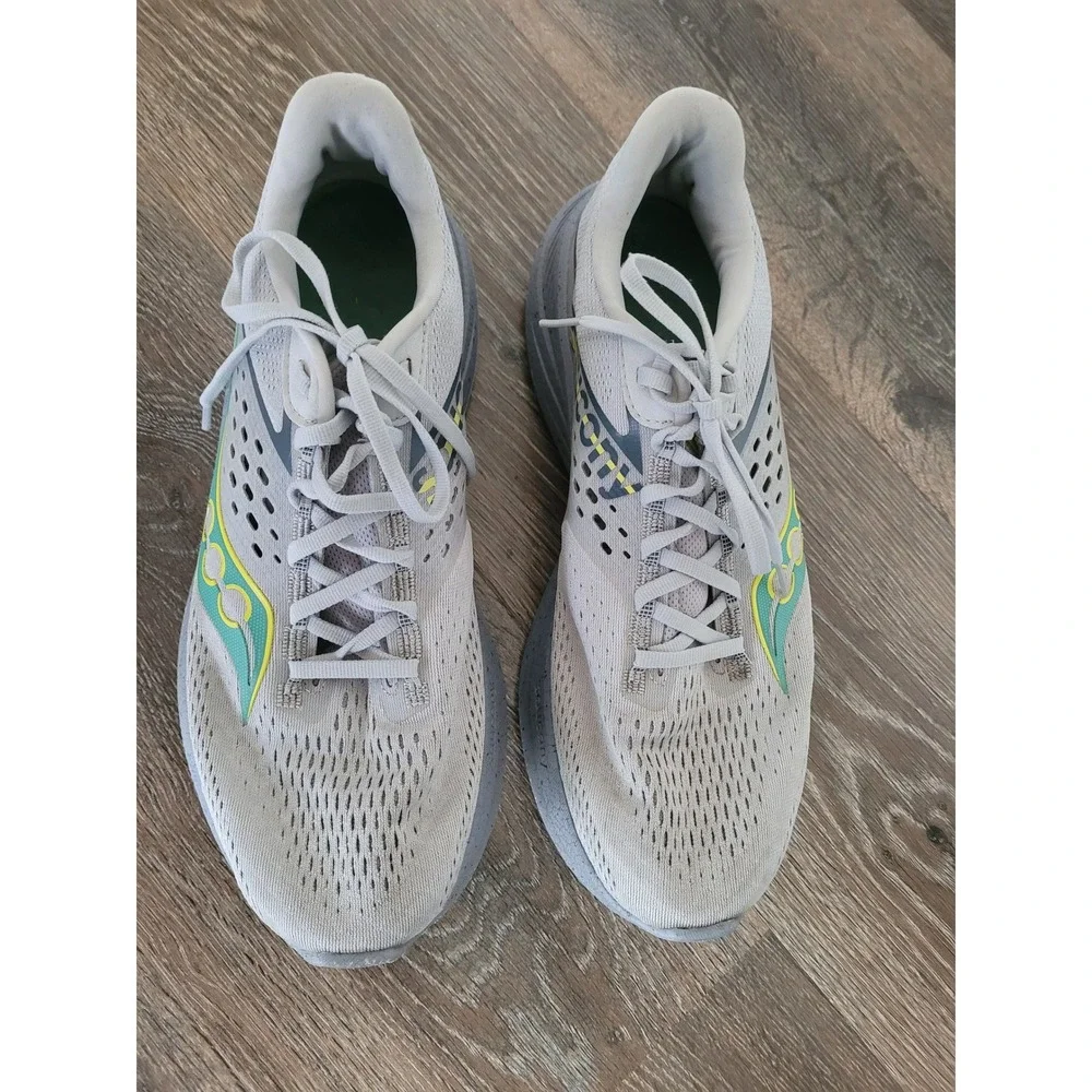Saucony Ride 17 Mens Running Shoes Grey Lime Green S20924-96 Size 10.5 #1